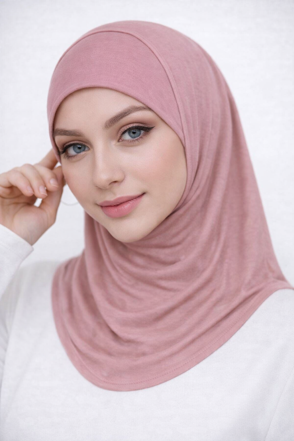 غطاء حجاب داخلي من المودال مع غطاء رقبة مطاطي