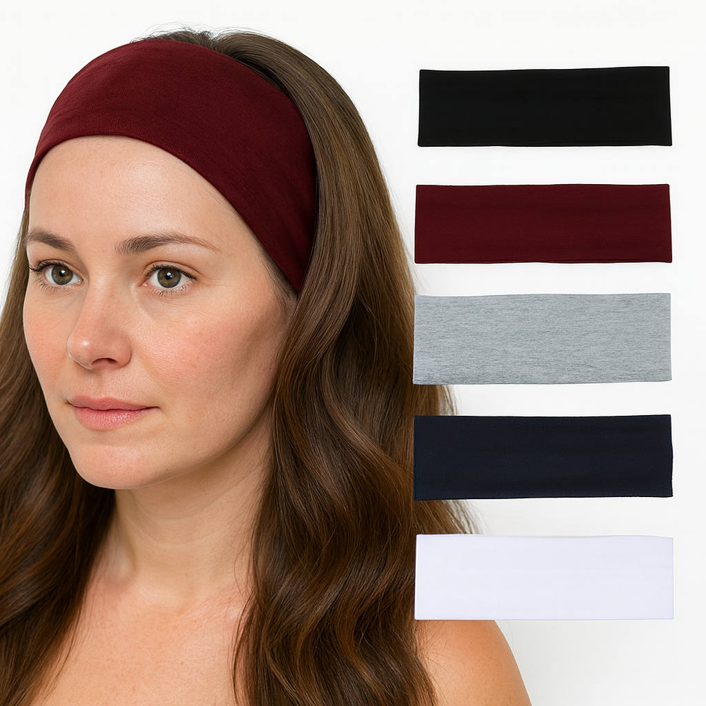 طوق رأس فاخر من قماش جيرسي ناعم مضلع