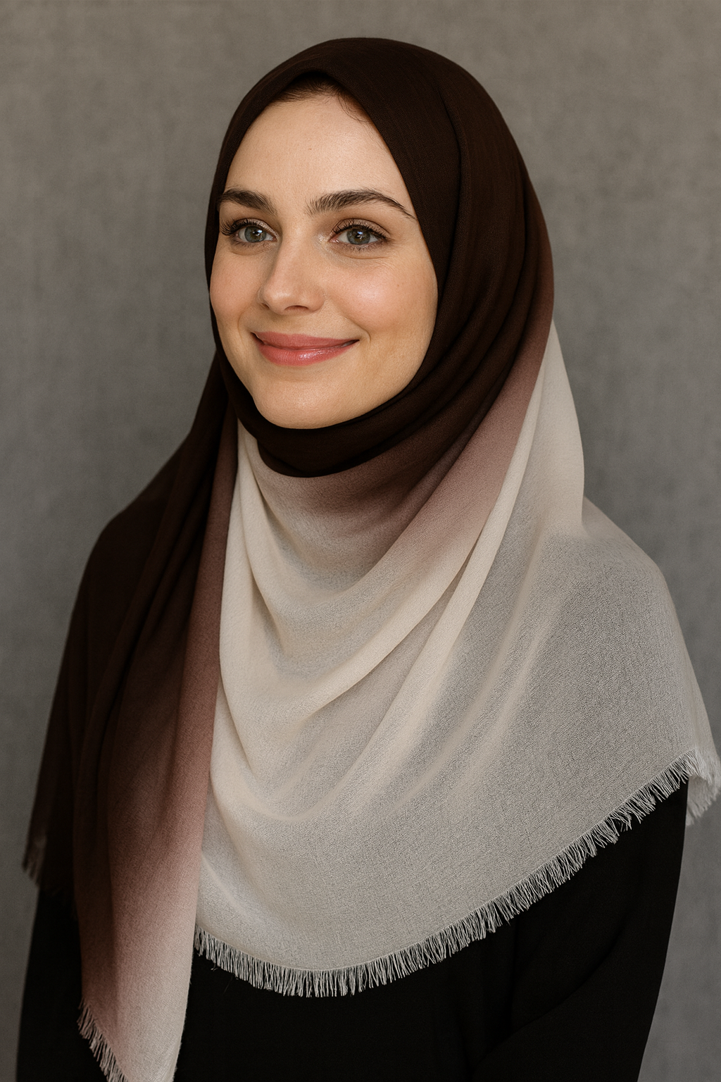 حجاب من الكتان بتدرجات لونية