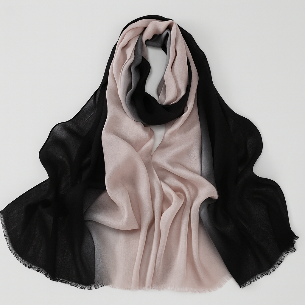 حجاب من الكتان بتدرجات لونية