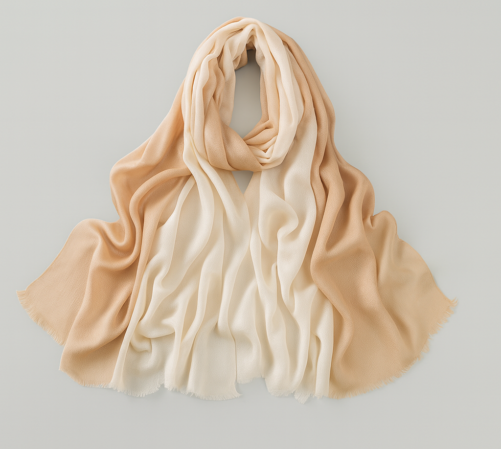 حجاب من الكتان بتدرجات لونية