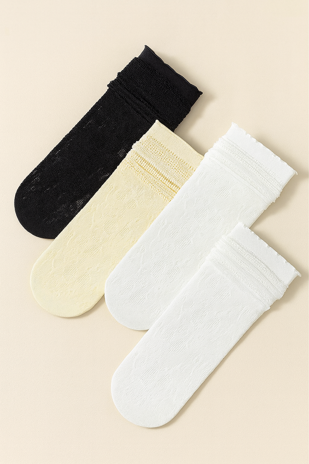 جوارب دانتيل رائعة – جوارب نسائية متوسطة الطول (6 أزواج)