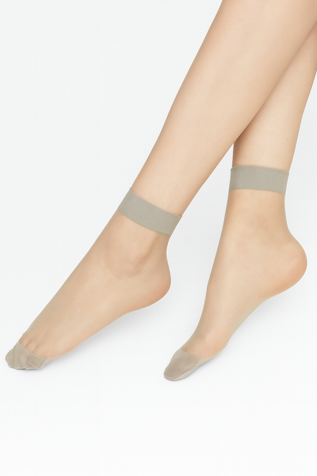 جوارب حريرية بلون البشرة سادة متوسطة الطول - للاستخدام اليومي غير الرسمي، 6 أزواج