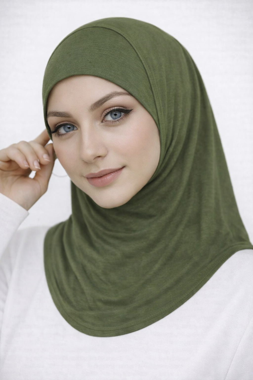 غطاء حجاب داخلي من المودال مع غطاء رقبة مطاطي 