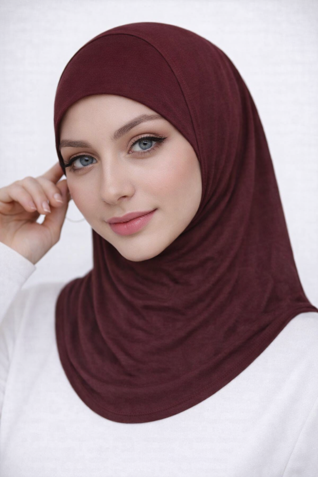 غطاء حجاب داخلي من المودال مع غطاء رقبة مطاطي 