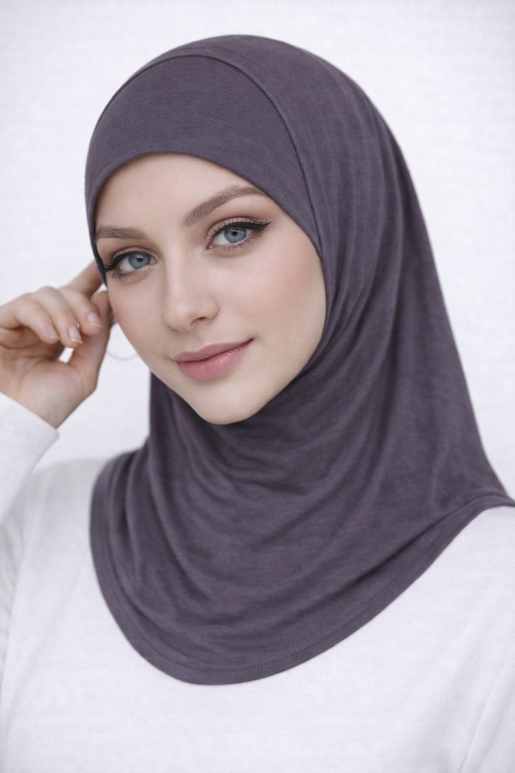 غطاء حجاب داخلي من المودال مع غطاء رقبة مطاطي 