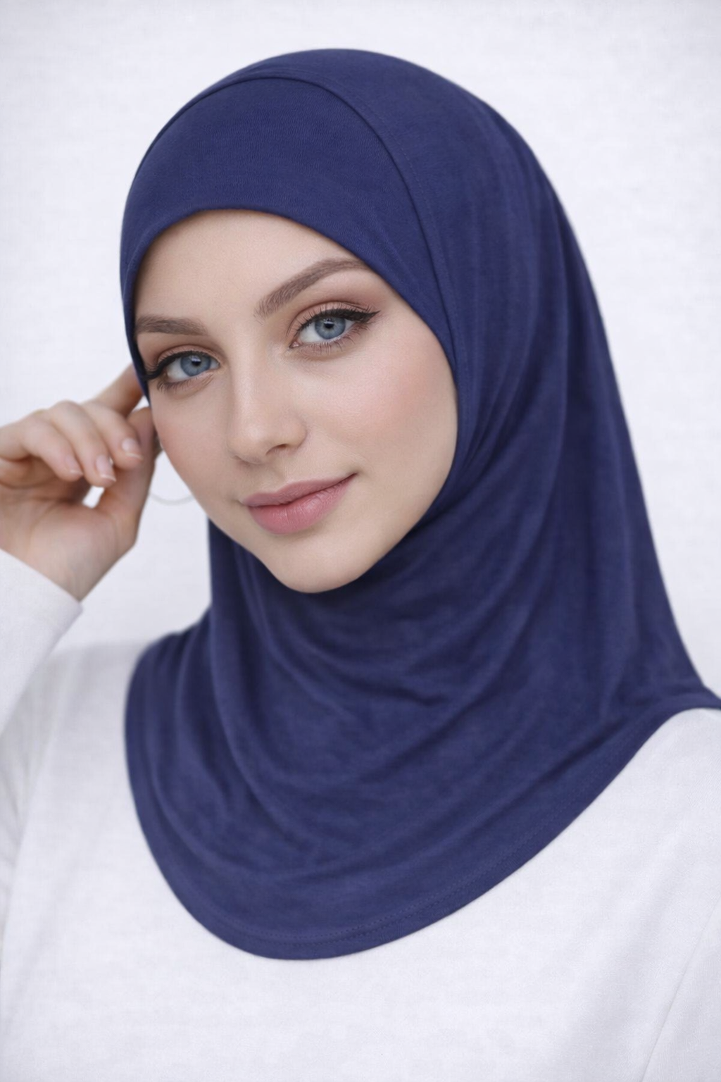 غطاء حجاب داخلي من المودال مع غطاء رقبة مطاطي 