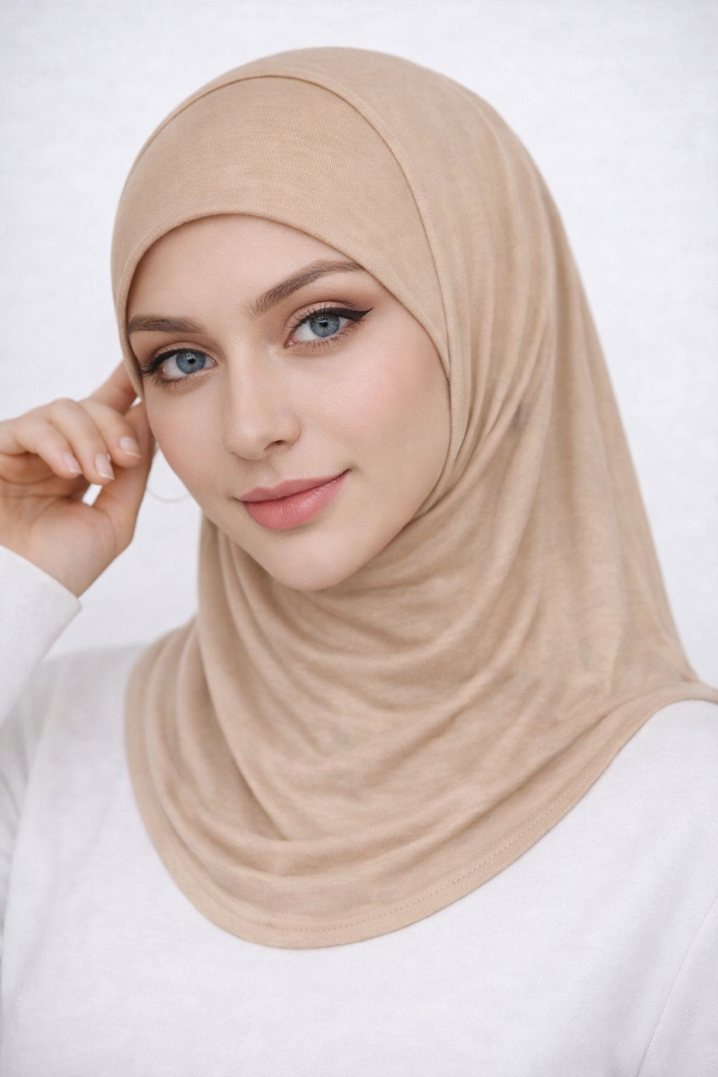 غطاء حجاب داخلي من المودال مع غطاء رقبة مطاطي 