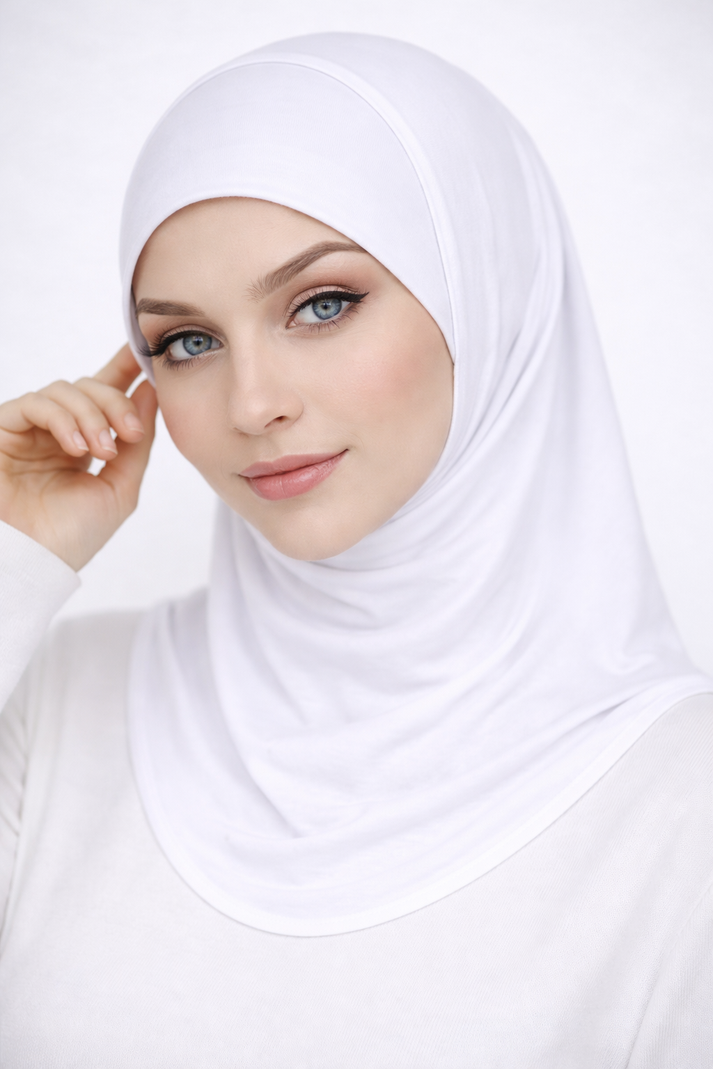 غطاء حجاب داخلي من المودال مع غطاء رقبة مطاطي 