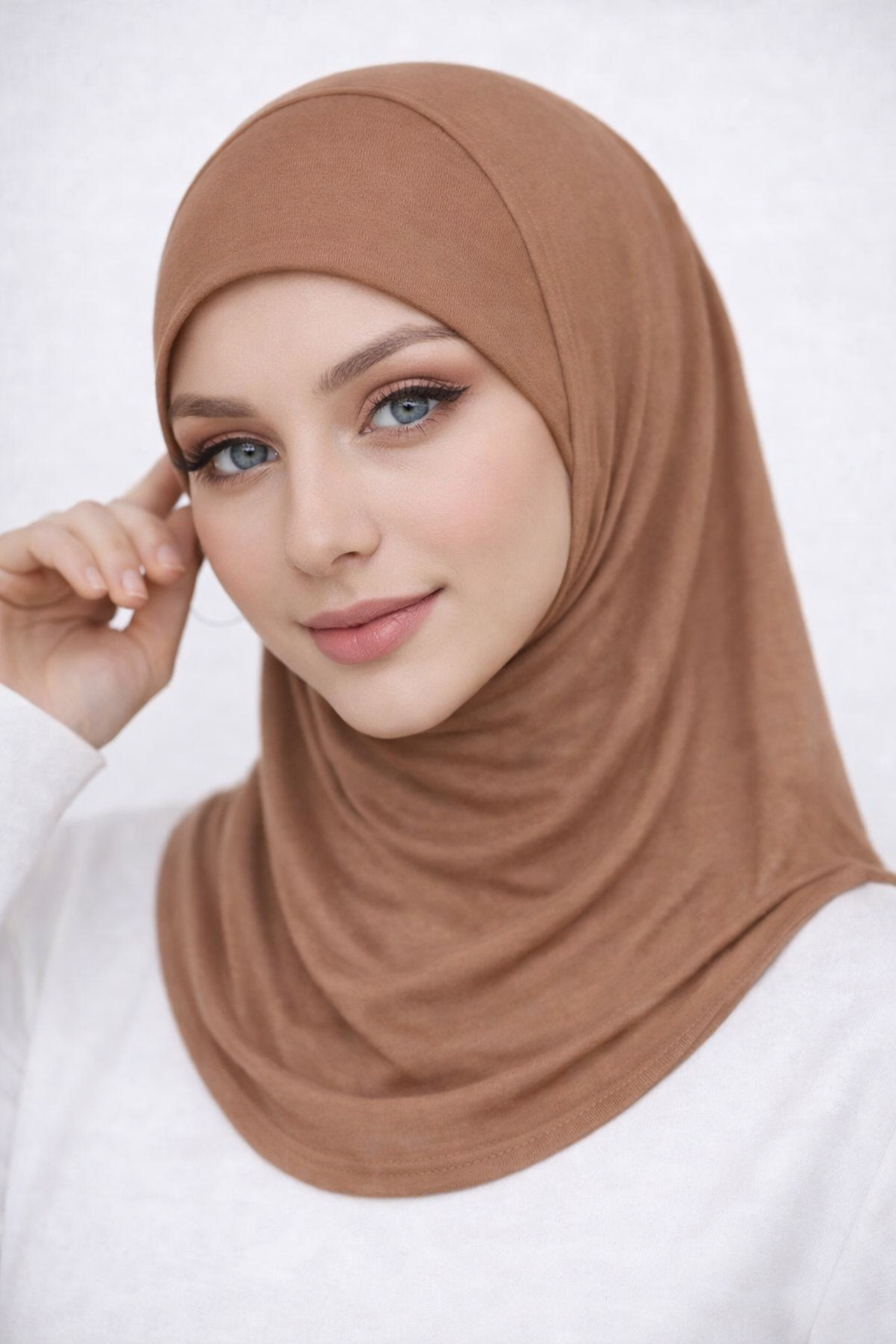 غطاء حجاب داخلي من المودال مع غطاء رقبة مطاطي 