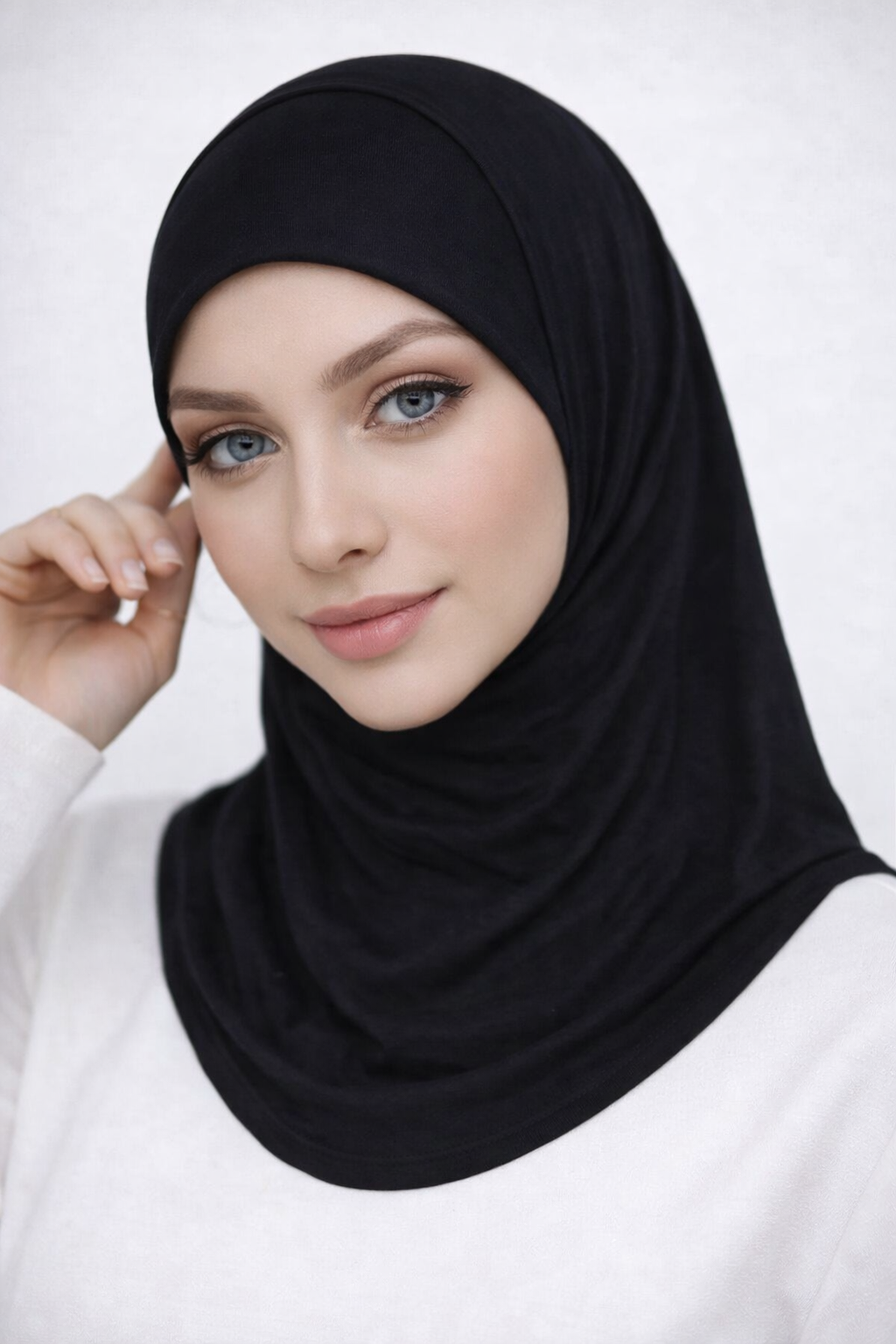 غطاء حجاب داخلي من المودال مع غطاء رقبة مطاطي 