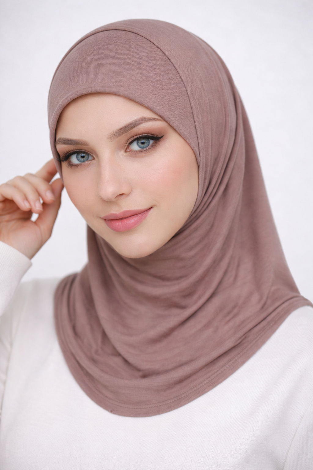 غطاء حجاب داخلي من المودال مع غطاء رقبة مطاطي 