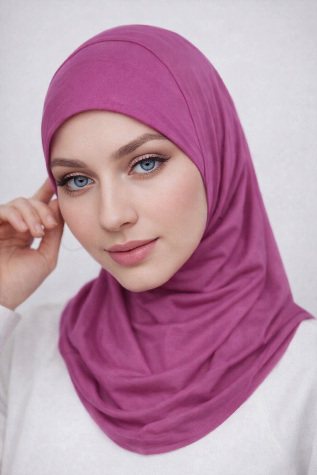 غطاء حجاب داخلي من المودال مع غطاء رقبة مطاطي 